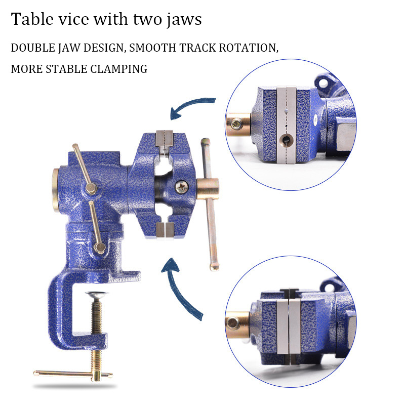 Double Jaw Table Vise Swivel B - Bench Vise Swivel review and price